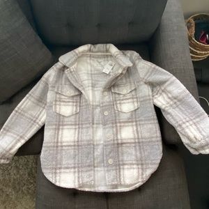 NWT! A&F Light Blue/Grey/White Plaid Shacket
